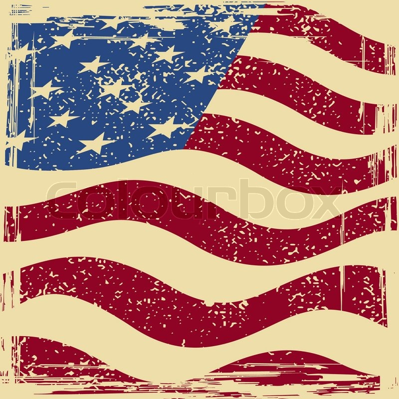 800x800 American Grunge Flag. Grunge Effect Can Be Cleaned Easily. Stock