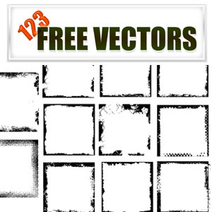 300x300 Grunge Photo Frames Vector