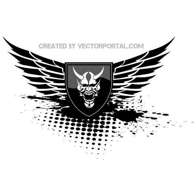 660x660 Wings Grunge Halftone Free Vector 123freevectors