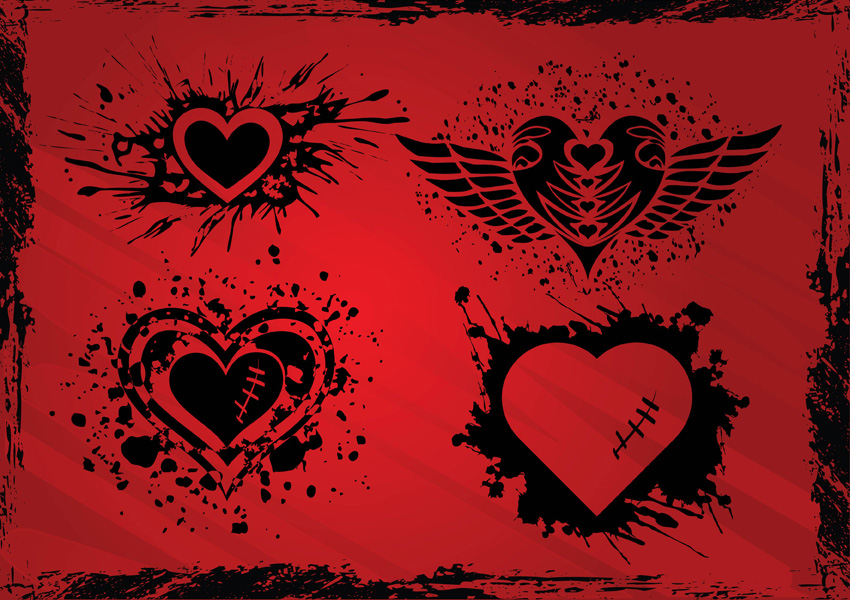 850x600 Grunge Hearts Vector Art Amp Graphics