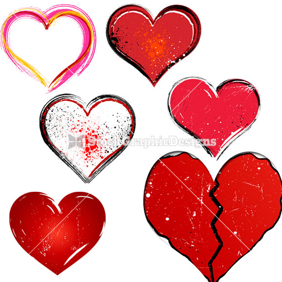 578x578 Lovely Grunge Heart Vector Illustration Stockgraphicdesigns