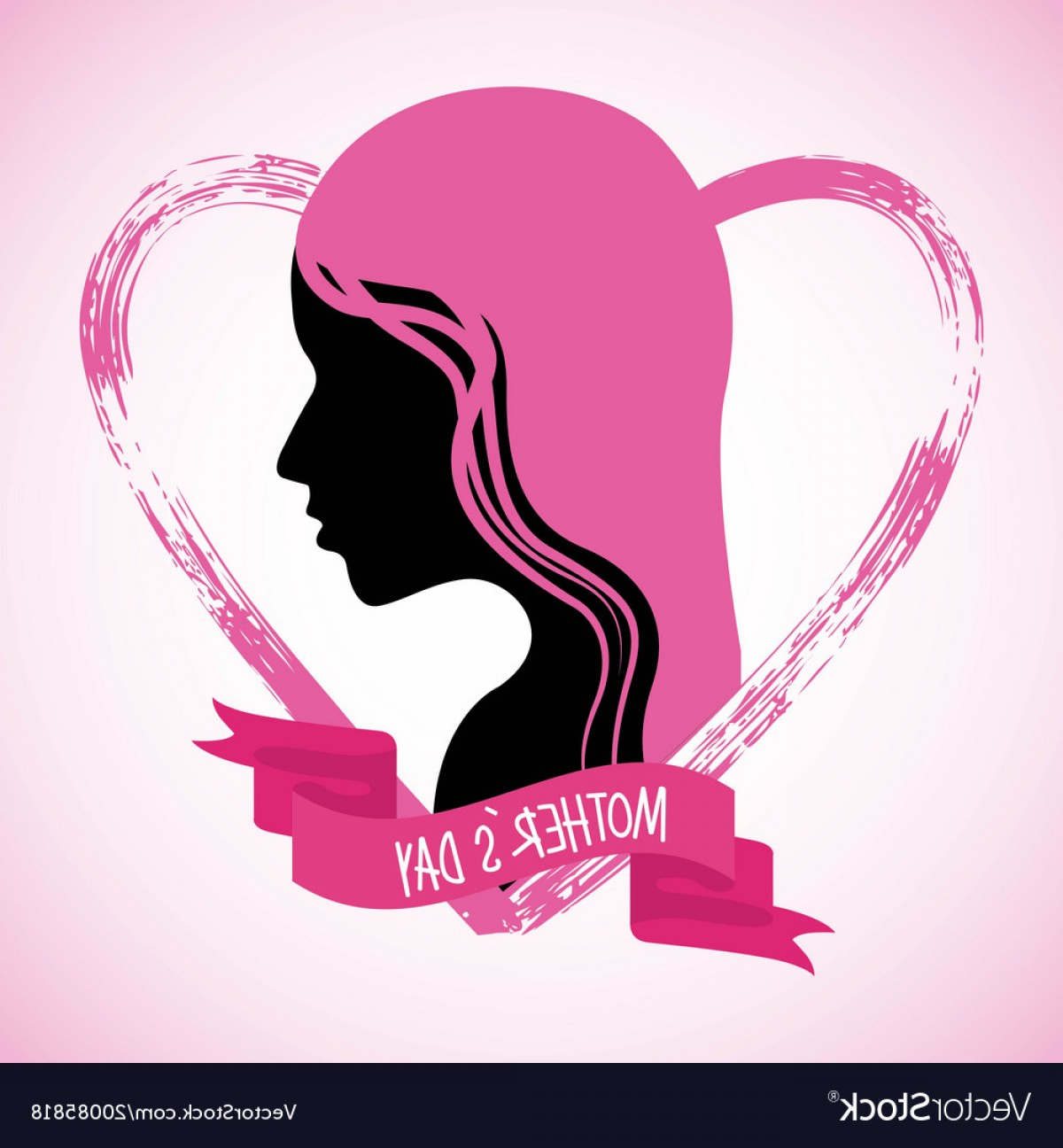 1200x1296 Mothers Day Profile Woman Pink Hair Grunge Heart Vector Sohadacouri