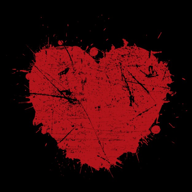 625x626 Red Grunge Heart Background Vector Free Download