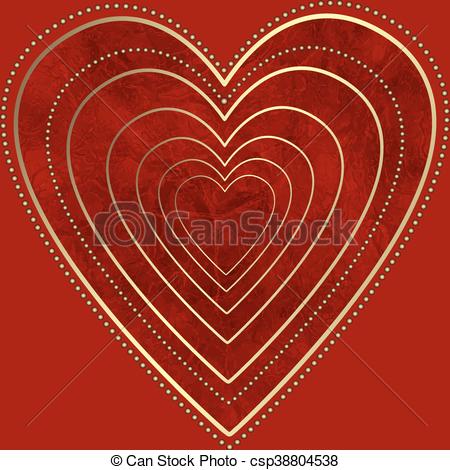 450x470 Red Grunge Heart Isolated On A Red Background.