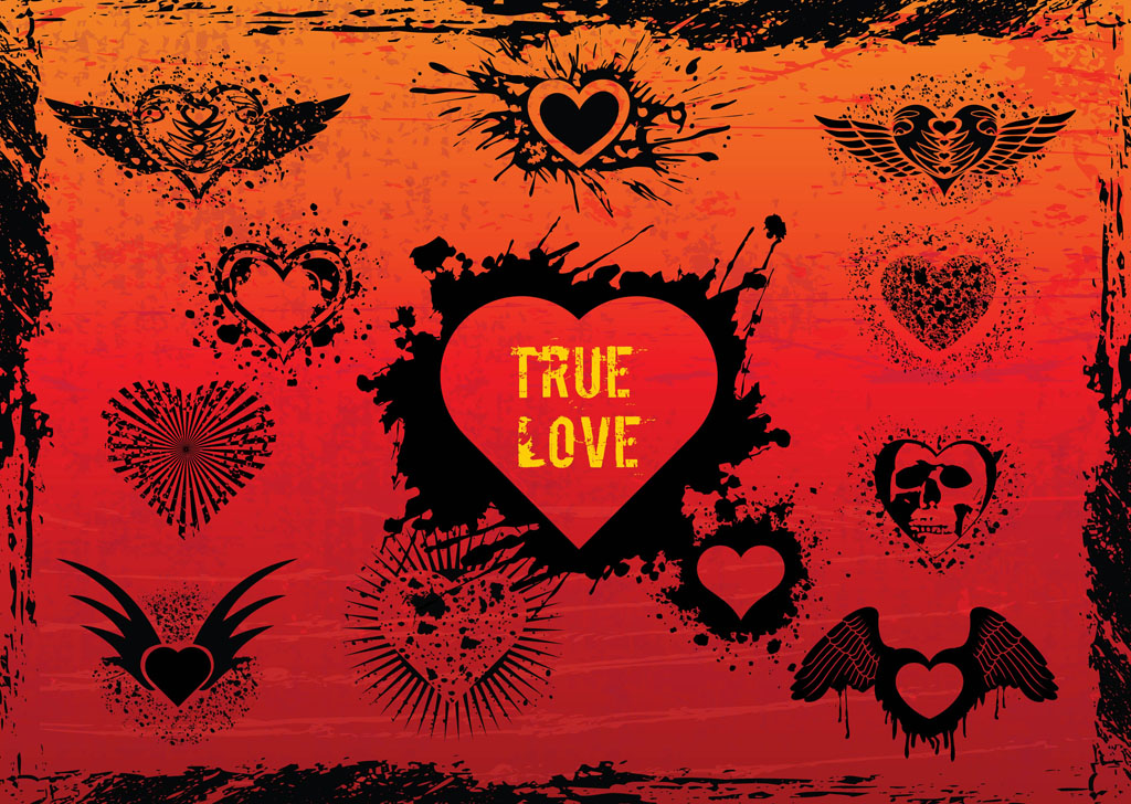 1024x728 Free Grunge Heart Vectors Vector Art Amp Graphics
