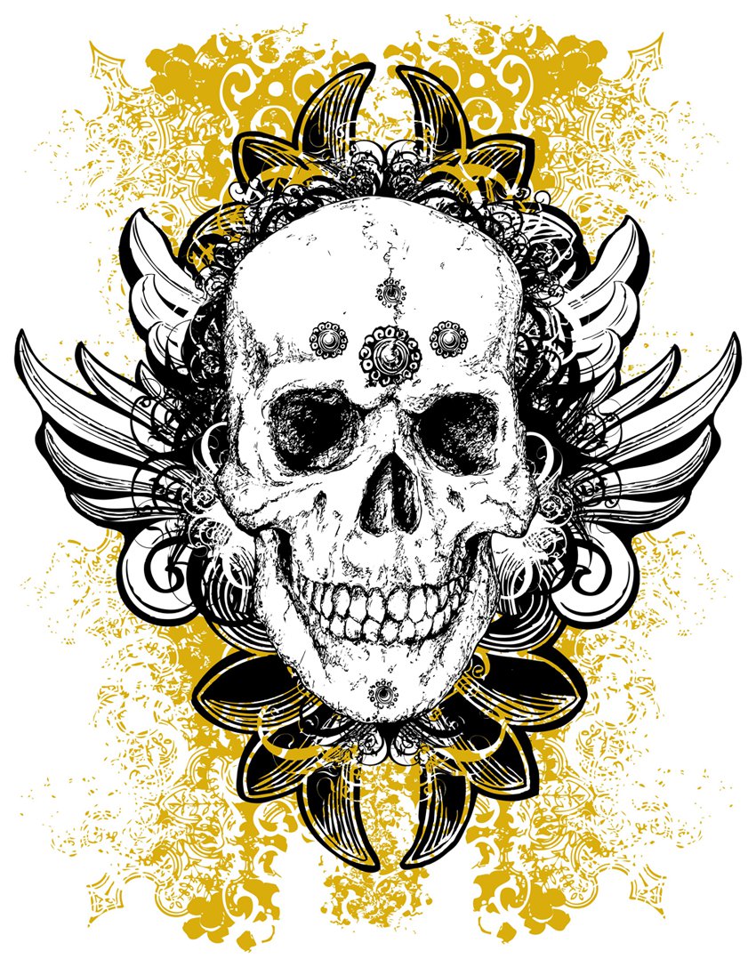 850x1087 Grunge Skull Vector Art Amp Graphics