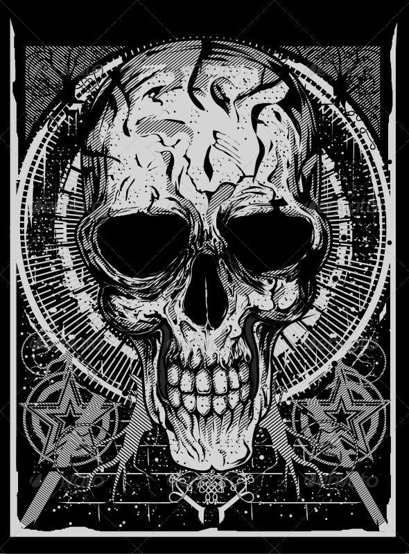 590x800 Grunge Skull By Persetan2 Graphicriver
