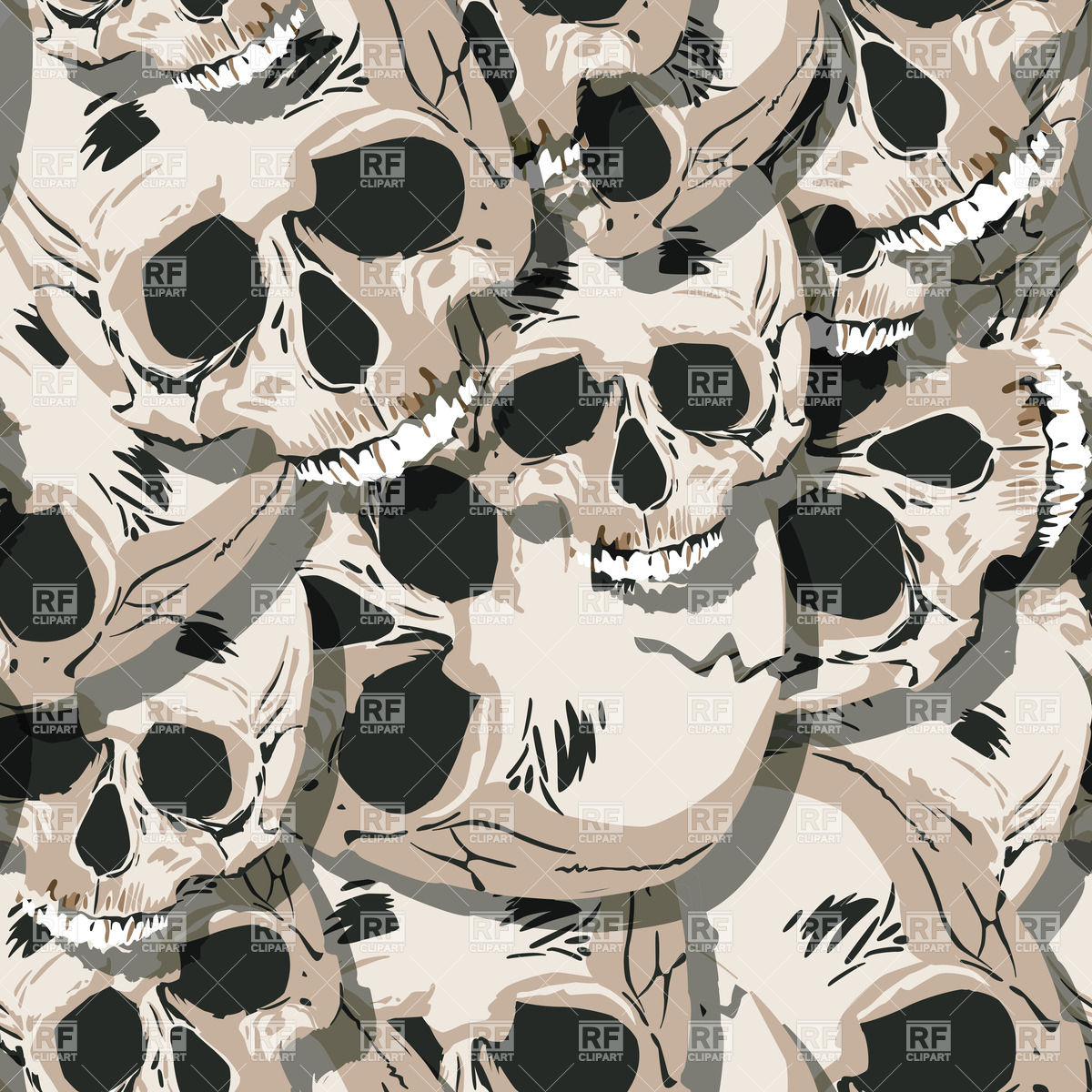 1200x1200 Grunge Seamless Pattern Made Of Skulls Vector Image Vector