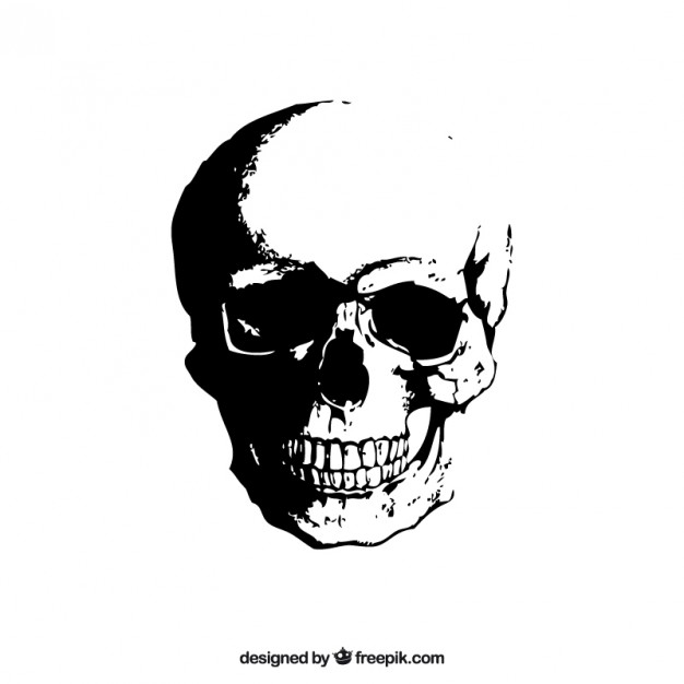 626x626 Grunge Skull Vector Free Download