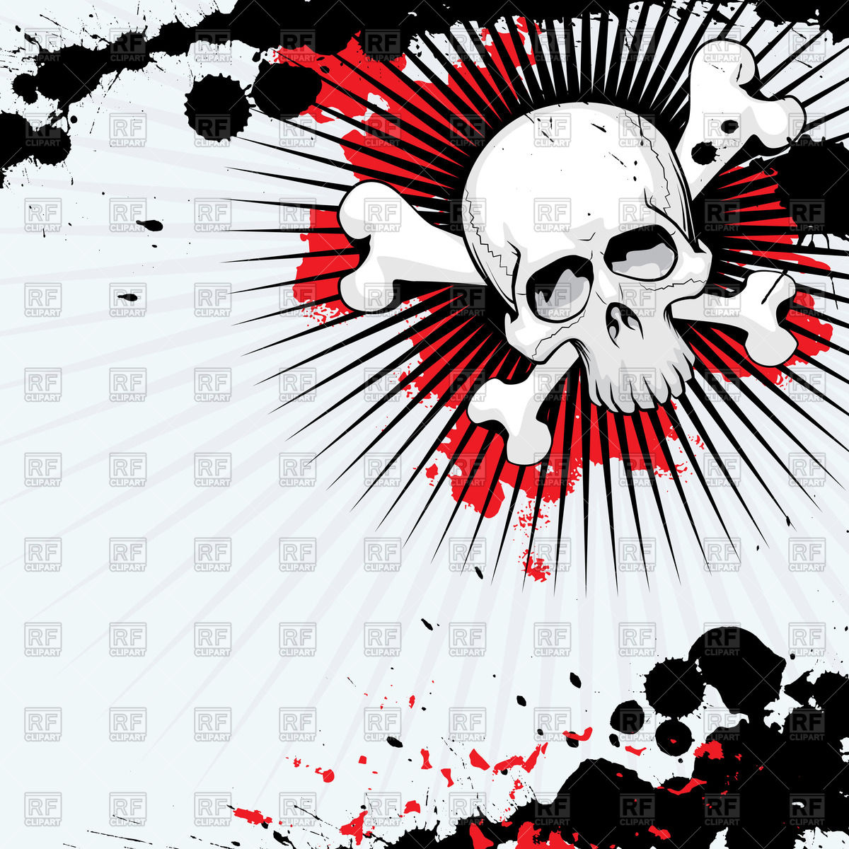 1200x1200 Grunge Skull With Thorns Background Vector Image Vector Artwork