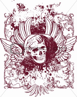 270x340 Image 508572 Red Grunge Skull Vector Illustration From Crestock