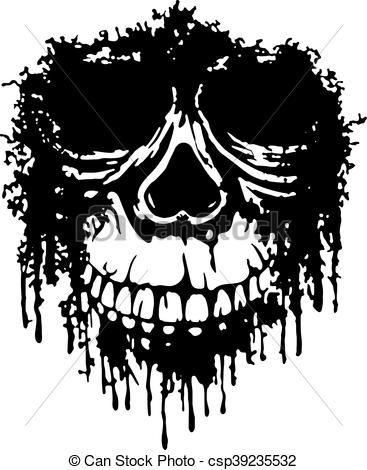 367x470 Vector Illustration Grunge Skull For Tattoo Or T Shirt Design.