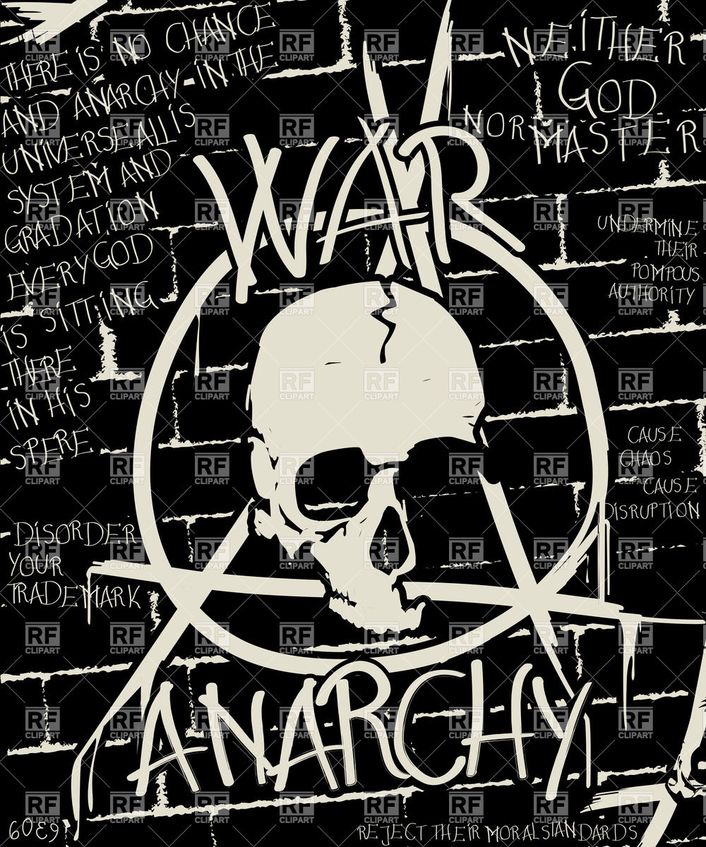 1000x1200 War And Anarchy Poster, Grunge Background With Skull Vector Image