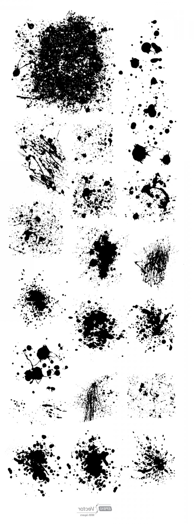 744x2004 Grunge Splatter Vector Shopatcloth