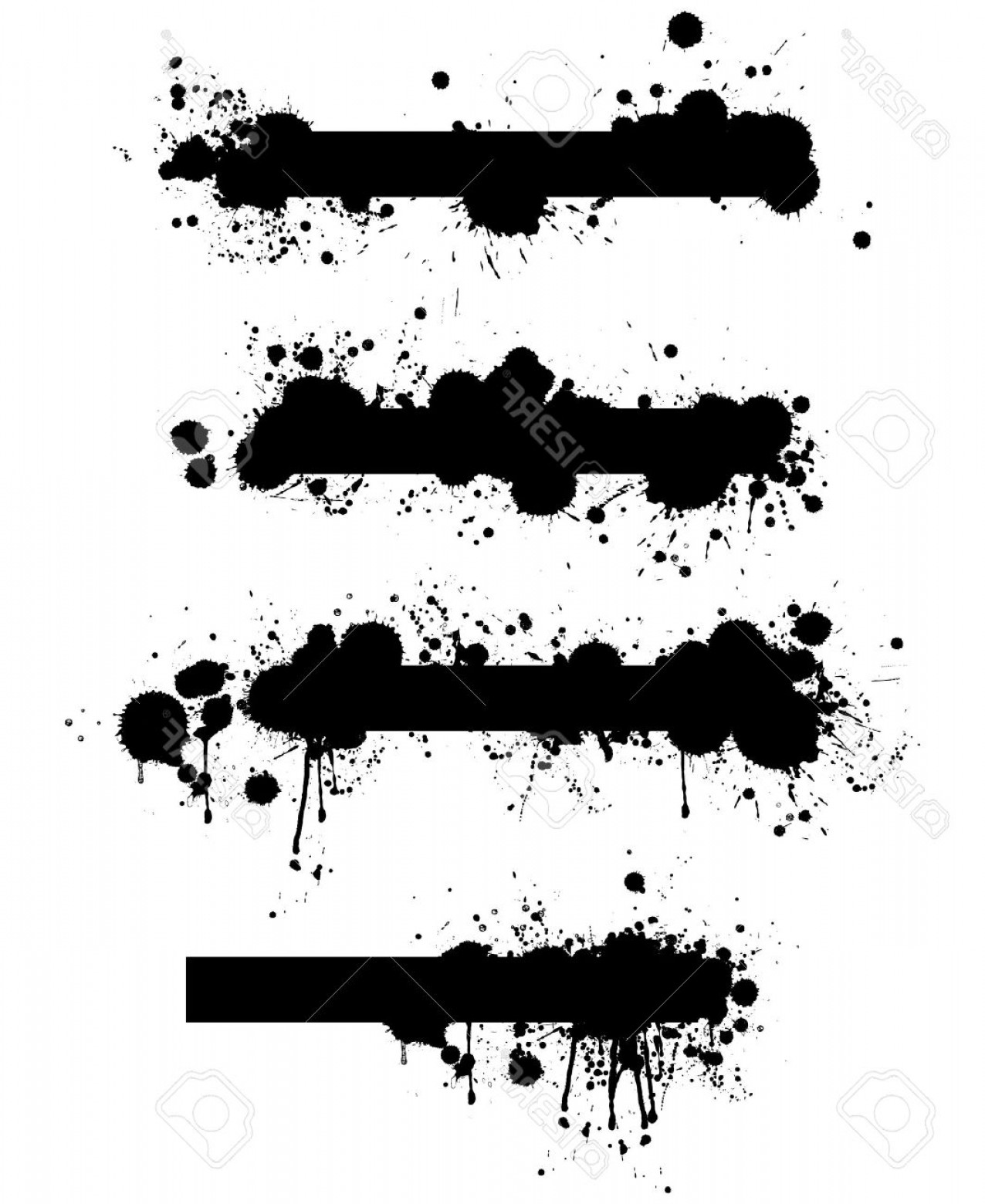 1276x1560 Photoa Collection Of Four Highly Detailed Grunge Splatter Banner