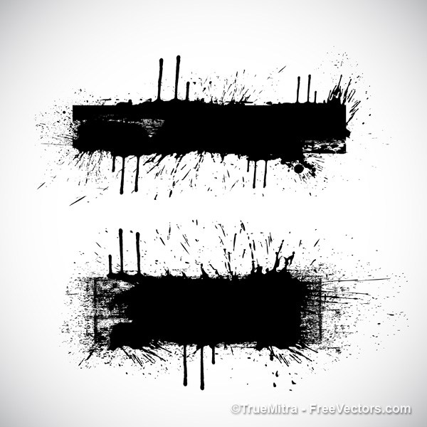 600x600 Download Free Grunge Splatter Banner Vector Illustration