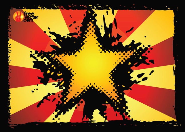 647x461 Grunge Star Vector Free Download