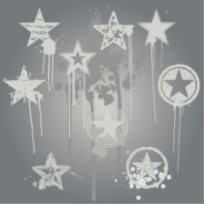 225x225 Grunge Star Vector Design Elements Free Vector 4vector