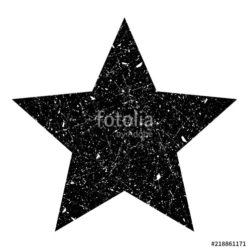 500x500 Grunge Is A Black Big Star. Vector Shabby, Scratched Star. Grunge