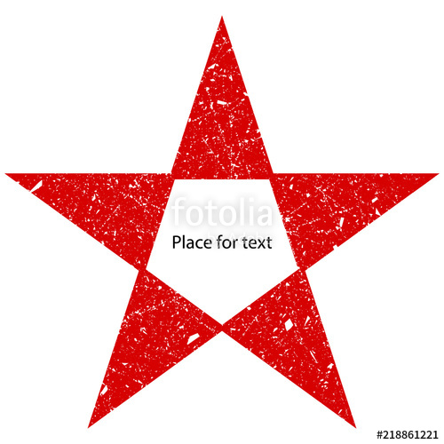 500x500 Grunge Is A Red Big Star. Vector Shabby, Scratched Star. Grunge