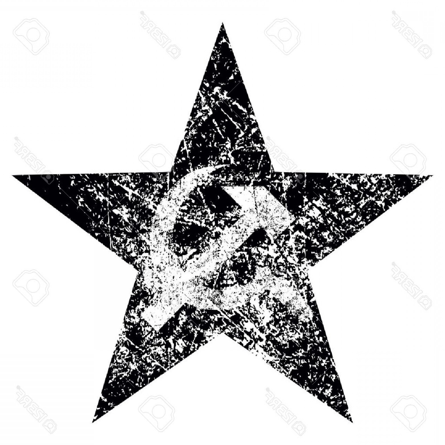 1560x1560 Photostock Vector Grunge Hammer And Sickle On Star Vector