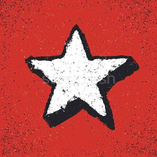 600x600 Five Pointed Star Grunge Icon. Star Vector Illustration. Geometr