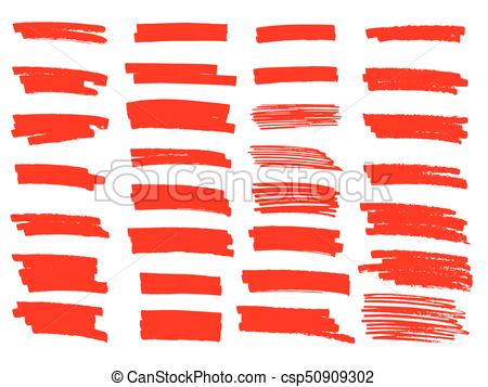 450x357 Painted Grunge Stripes Set. Red Labels, Background, Paint Texture