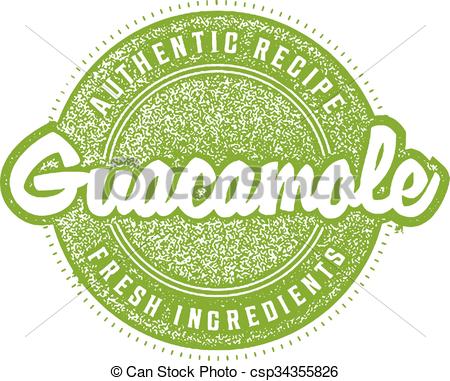 450x381 Guacamole Menu Stamp. Vintage Style Stamp Design For Restaurant