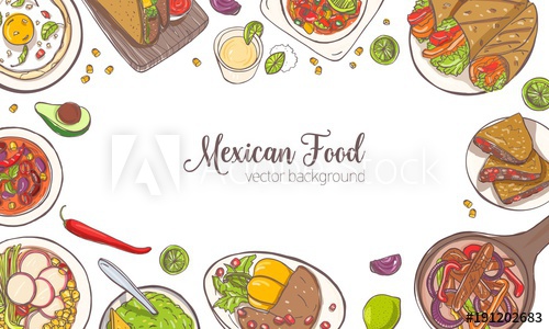 500x300 Horizontal Banner Or Background With Frame Consisted Of Various