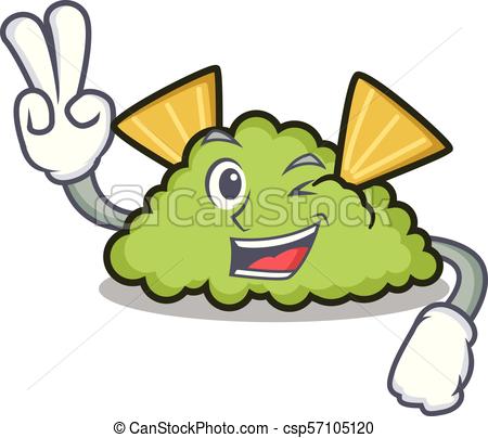450x404 Two Finger Guacamole Character Cartoon Style Vector Illustration.