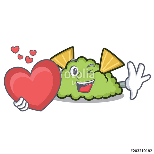 500x500 With Heart Guacamole Mascot Cartoon Style Stock Image And Royalty