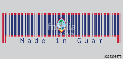 500x243 Barcode Set The Color Of Guam Flag, Dark Blue Background With A