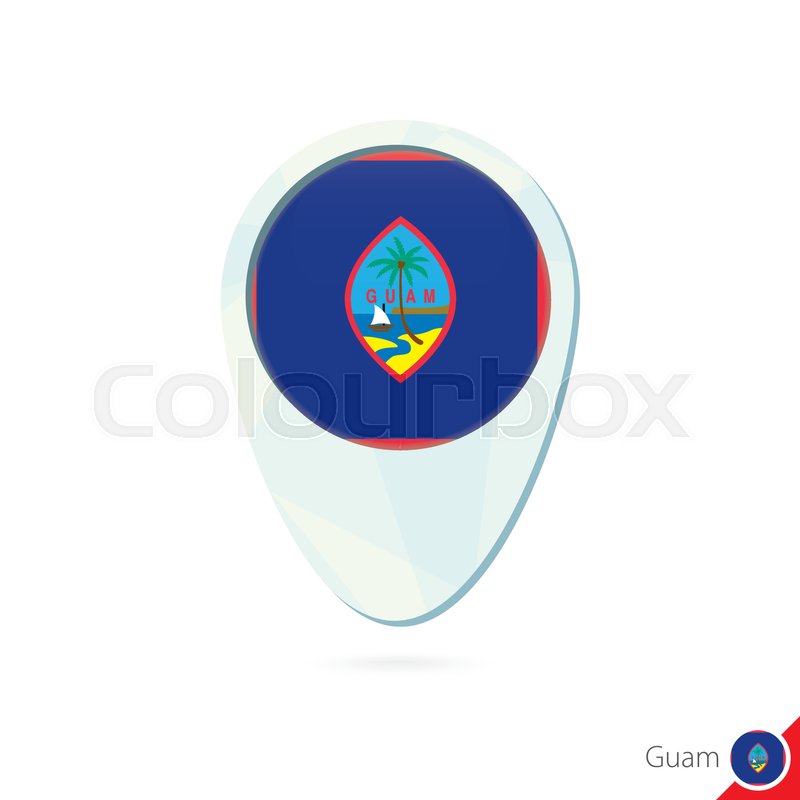 800x800 Guam Flag Location Map Pin Icon On White Background. Vector
