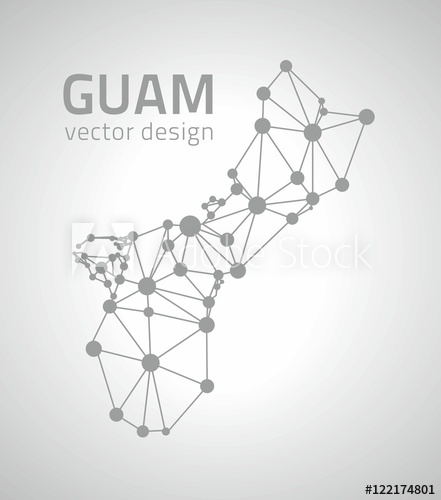 441x500 Guam Vector Outline Dot Triangle Vector Map