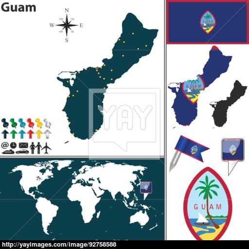 512x512 Map Of Guam Vector
