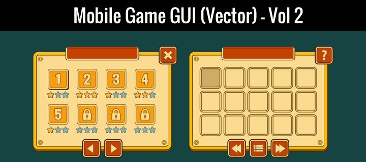 720x320 Mobile Game Gui (Vector)