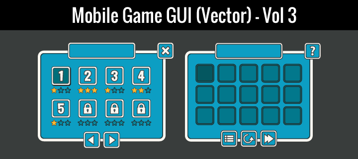 720x320 Mobile Game Gui (Vector)