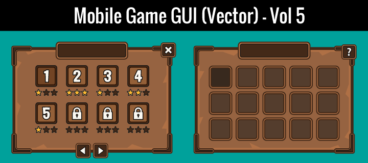 720x320 Mobile Game Gui (Vector)