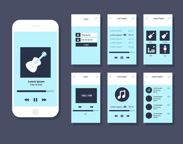624x490 Music Mobile App Gui Vector