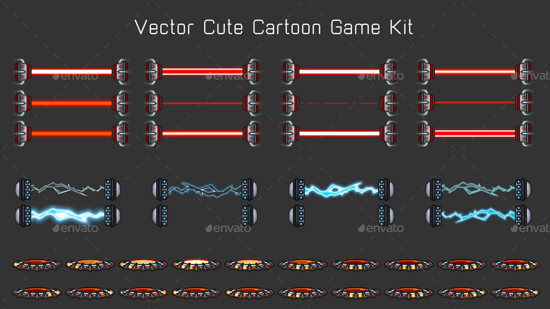 1080x608 Vector Cartoon Game Kit