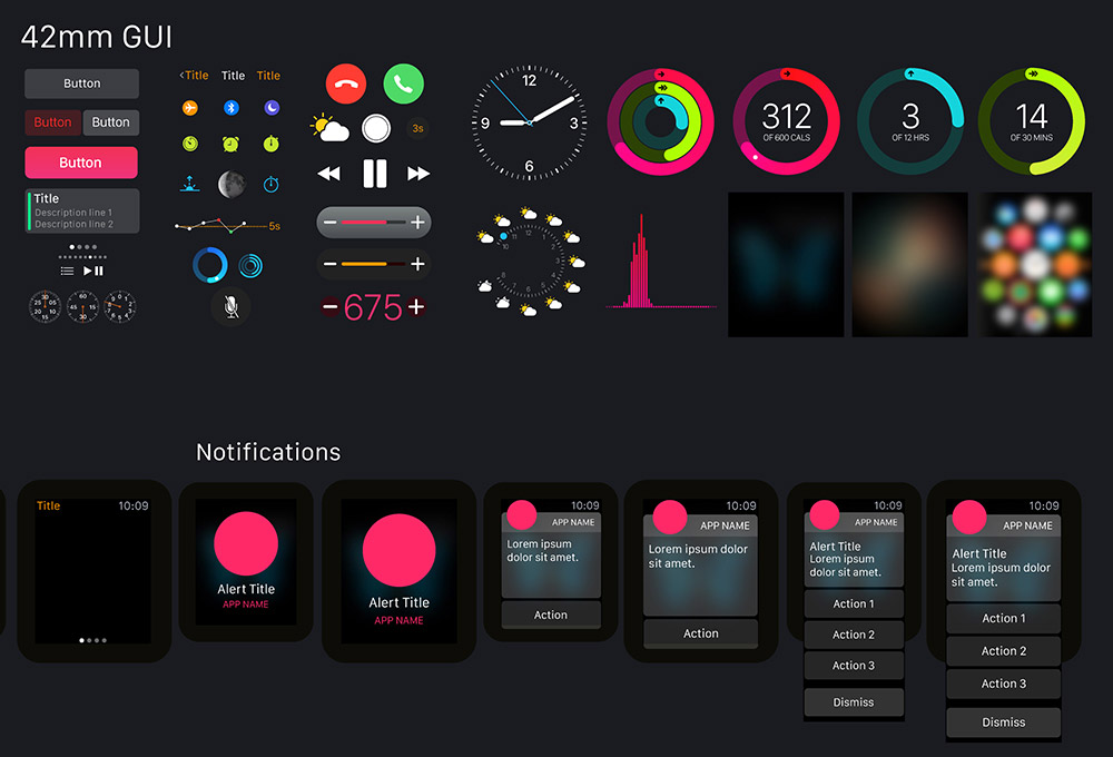 1000x680 Apple Watch Vector Gui
