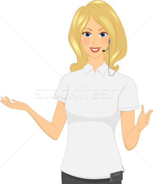 498x600 Girl Tour Guide Vector Illustration Lenm ( 6414184) Stockfresh
