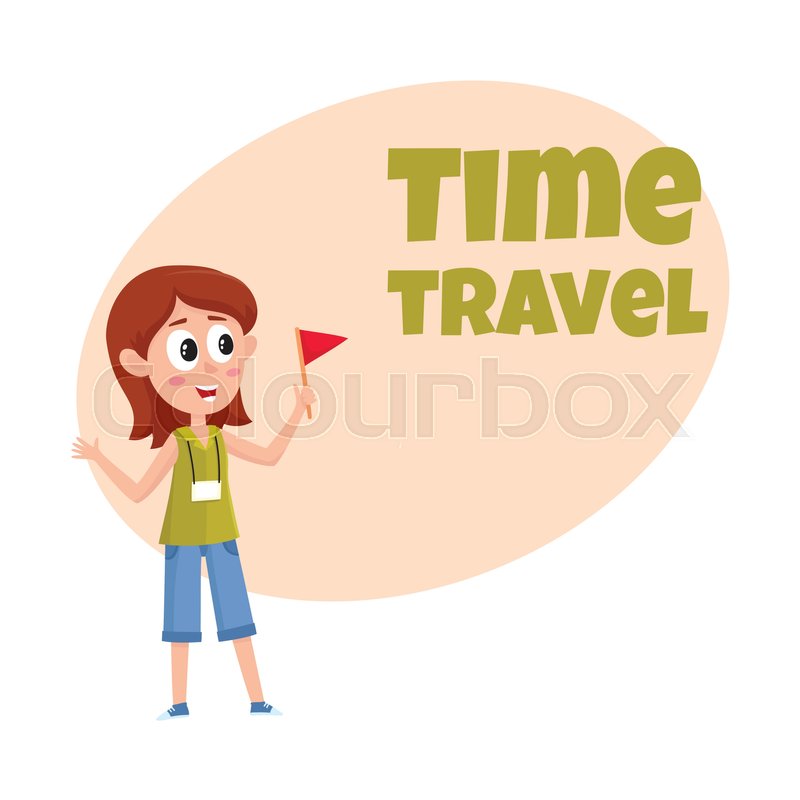 800x800 Travel Time Poster, Banner, Postcard Design With Pretty Girl Tour