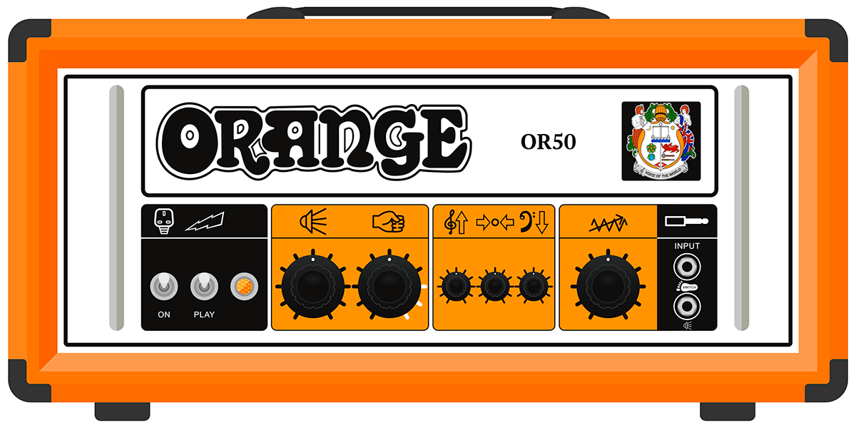 1200x596 Orange Or50h Guitar Amp On Student Show