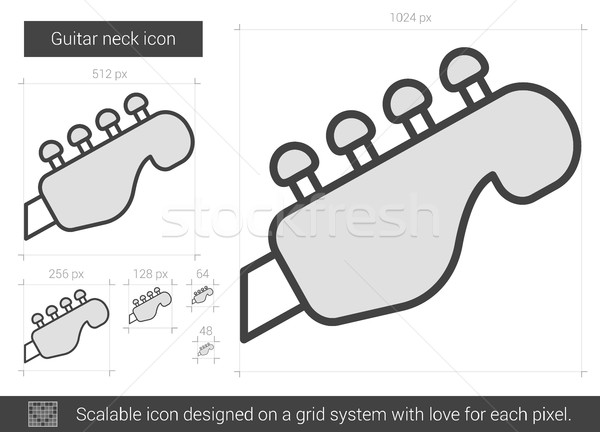 600x432 Guitar Neck Line Icon. Vector Illustration Andrei Krauchuk