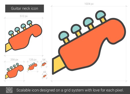 450x324 Vector Of Guitar Neck Vector Line Icon
