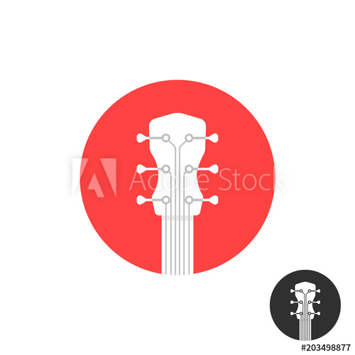 500x500 Round Simple Guitar Neck Icon On White