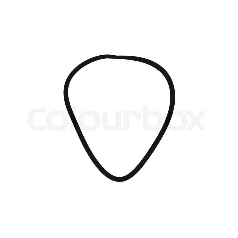 800x800 Guitar Pick Vector Sketch Icon Isolated On Background. Hand Drawn