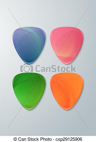 318x470 Set Of Guitar Picks, Vector Illustration.