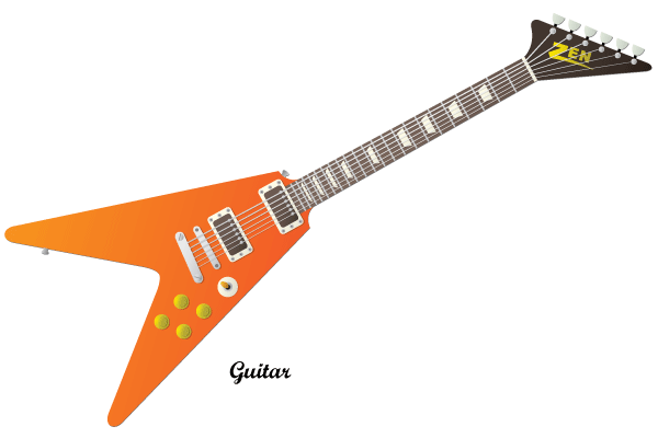600x400 Free Guitar Vector 123freevectors